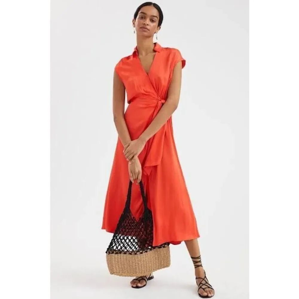 Anthropologie Maeve Open-Back Wrap Midi Dress